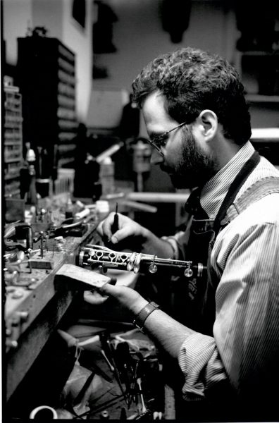 Mark Jacobi repairing clarinet